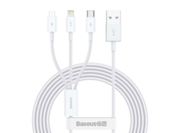 Cabo De Carregamento Baseus 3 Em 1 Usb Lightning Usb C Microusb 1,5 M Brilvibera
