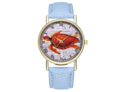 Reloj De Pulsera Estudiantil De Cuero Pu Con Números Romanos Azul Claro
