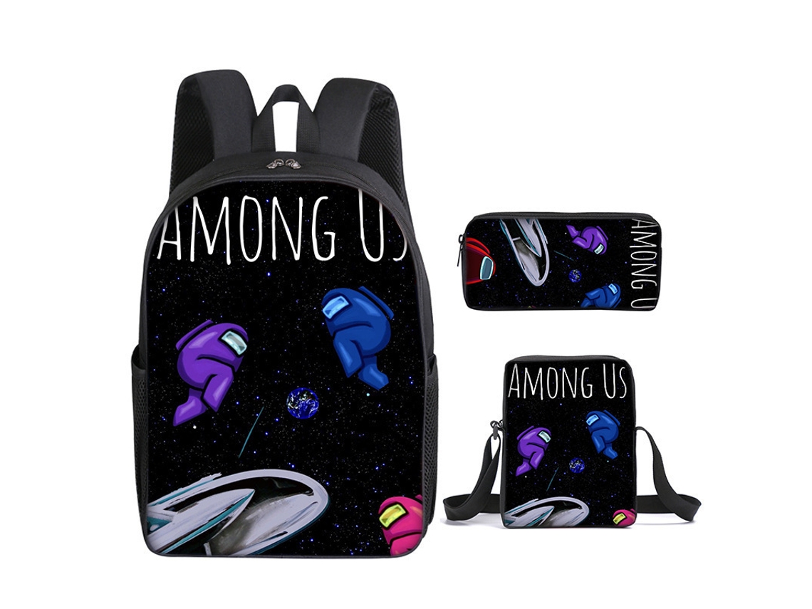 Conjunto Escolar 3 Peças Com Mochila E Estojo