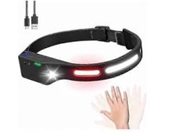 Lanterna De Cabeça Recarregável Com Luz Vermelha, Farol De Led Cob Superbrilhante De 500 Lúmens Para Corrida E Acampamento Olysi Shop (preto)
