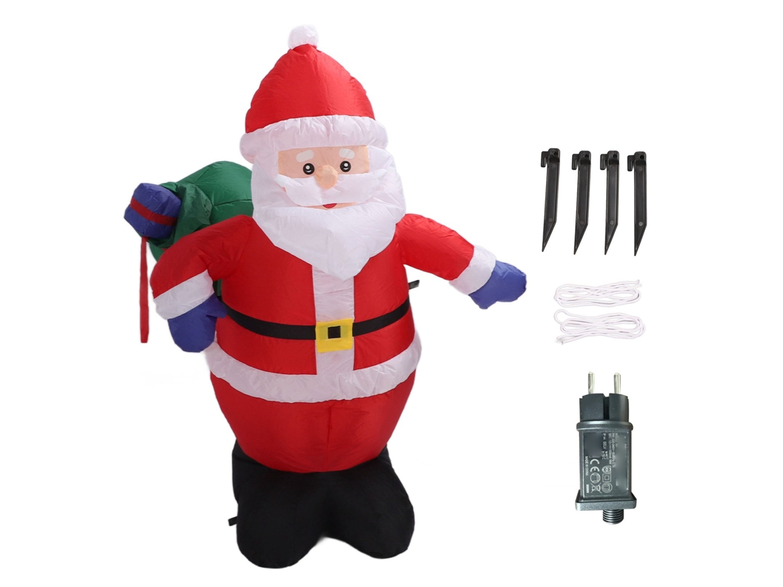 Papai Noel Inflável 1,2m com Sacola de Presentes S/MARCA