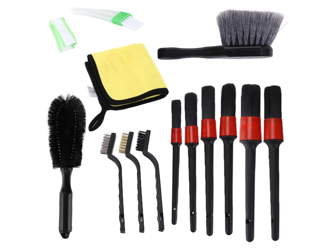 Kit De Limpeza Com Escova, 14 Peças, Com Panos De Microfibra, Para Carro, Para Moto