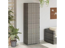 Vidaxl Armário De Arrumação P/ Jardim 59x40x180 Cm Vime Pe Cinza