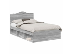 Estrutura da Cama com Cabeceira Cinza Sonoma 120x190 cm MAISON EXCLUSIVE