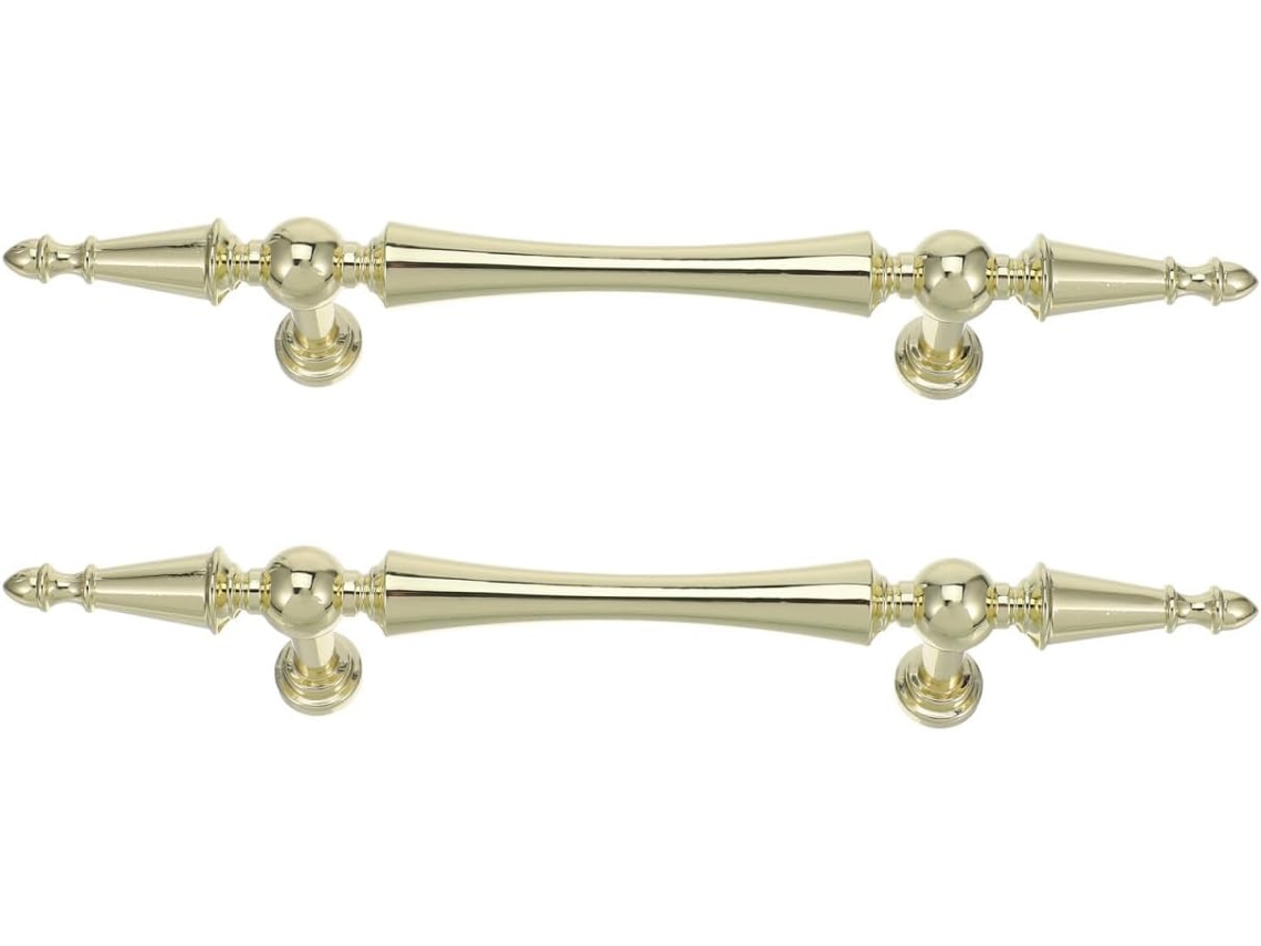 Puxadores De Móveis Hemoton Em Latão Com Acabamento Dourado, 2 Peças, 96mm, Estilo Francês Para Decoração De Cozinha E