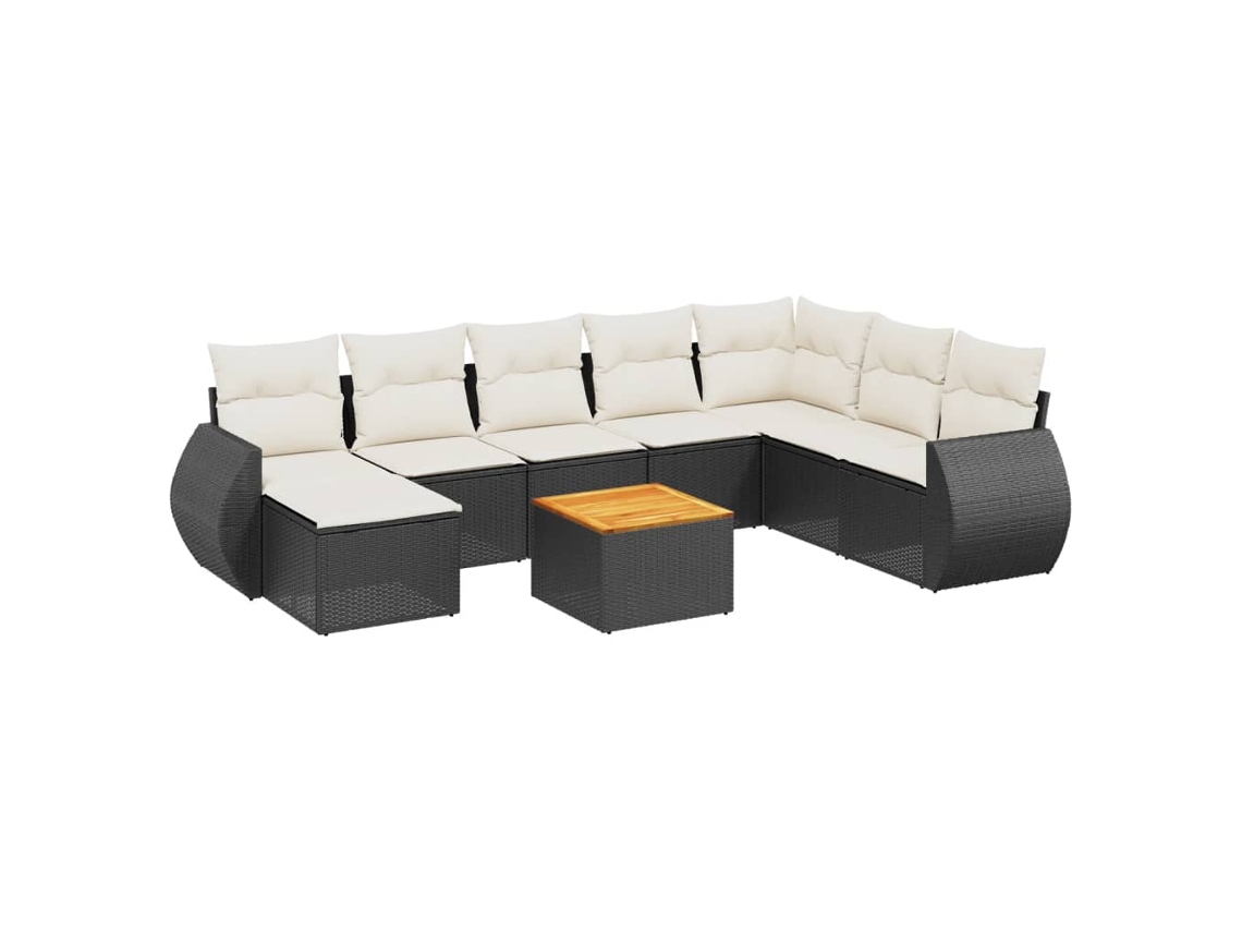 Garden Sofa Set, Garden Sofa Sets Vidaxl Preto Rattan / Vime (n/a)