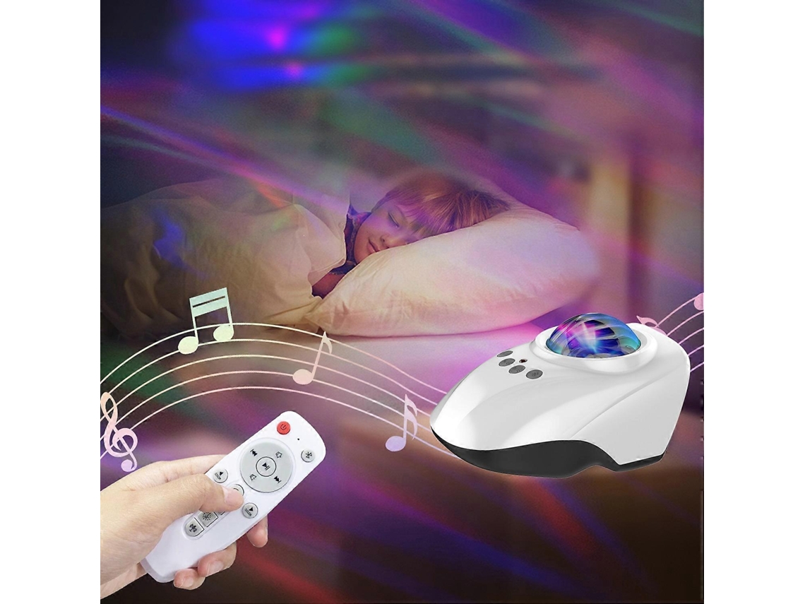 Lâmpada De Projeção De Estrelas Led Aurora Projetor Bt Music Speaker Reprodutor De Ruído Branco Luz Noturna Com Controle Remoto Yunzii