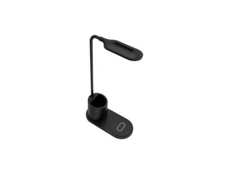 PARTEL Candeeiro de Cabeceira Led E/Ou Candeeiro de Escritório com Carregador de Indução Qi 10W Preto