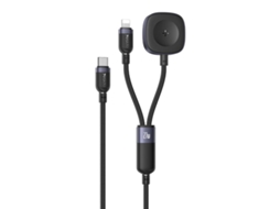 Carregador Portátil Sem Fios HALINUI 1200mAh para Apple Watch com USB-C 5W e Luz LED