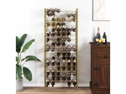 Vidaxl Garrafeira Para 96 Garrafas Metal Dourado
