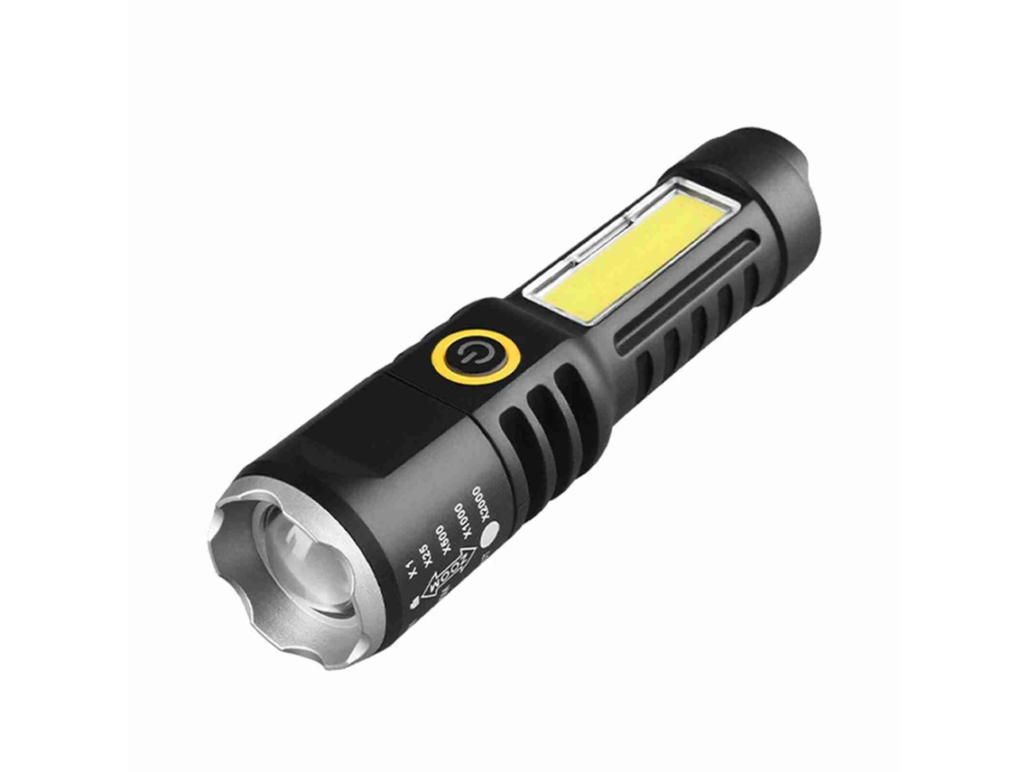 Lanterna Portátil De Dupla Fonte De Luz Com Carregamento Usb, Foco Telescópico Ajustável, Brilhante Para Acampamento E Pesca Ao Ar Livre