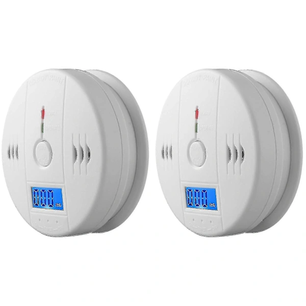 Conjunto De Dois Detectores De Fumaça E Monóxido De Carbono Com Visor Lcd