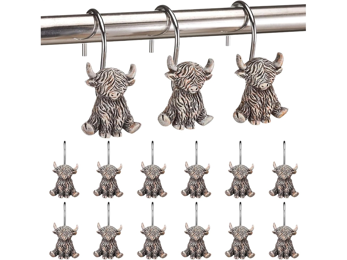 Conjunto De 12 Anéis Chuveiro Com Design Decorativo