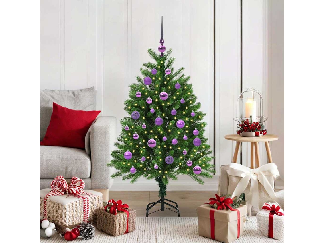 Vidaxl Árvore De Natal Com 150 Leds Com Suporte Verde 120 Cm Pe