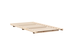 Conjunto 1 Estrutura Da Cama Vidaxl Castanho Madeira De Pinho Maciça (90 X 210 Cm)
