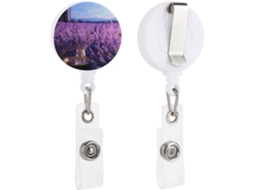 Porta Cartões Retrátil Com Clipe Tipo Jacaré, Chaveiro Identificação, Design Romântico, Lavanda, Ideal