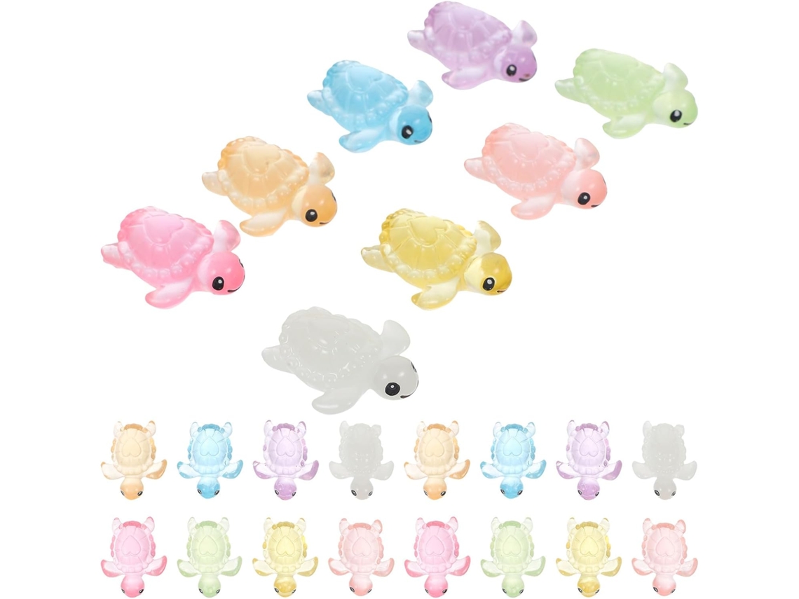 Kichouse Kit de 32 Miniaturas de Tartarugas em Resina, Luminosas, para Decoração de Jardim e Casa, com Acabamento Fino CHABERLU