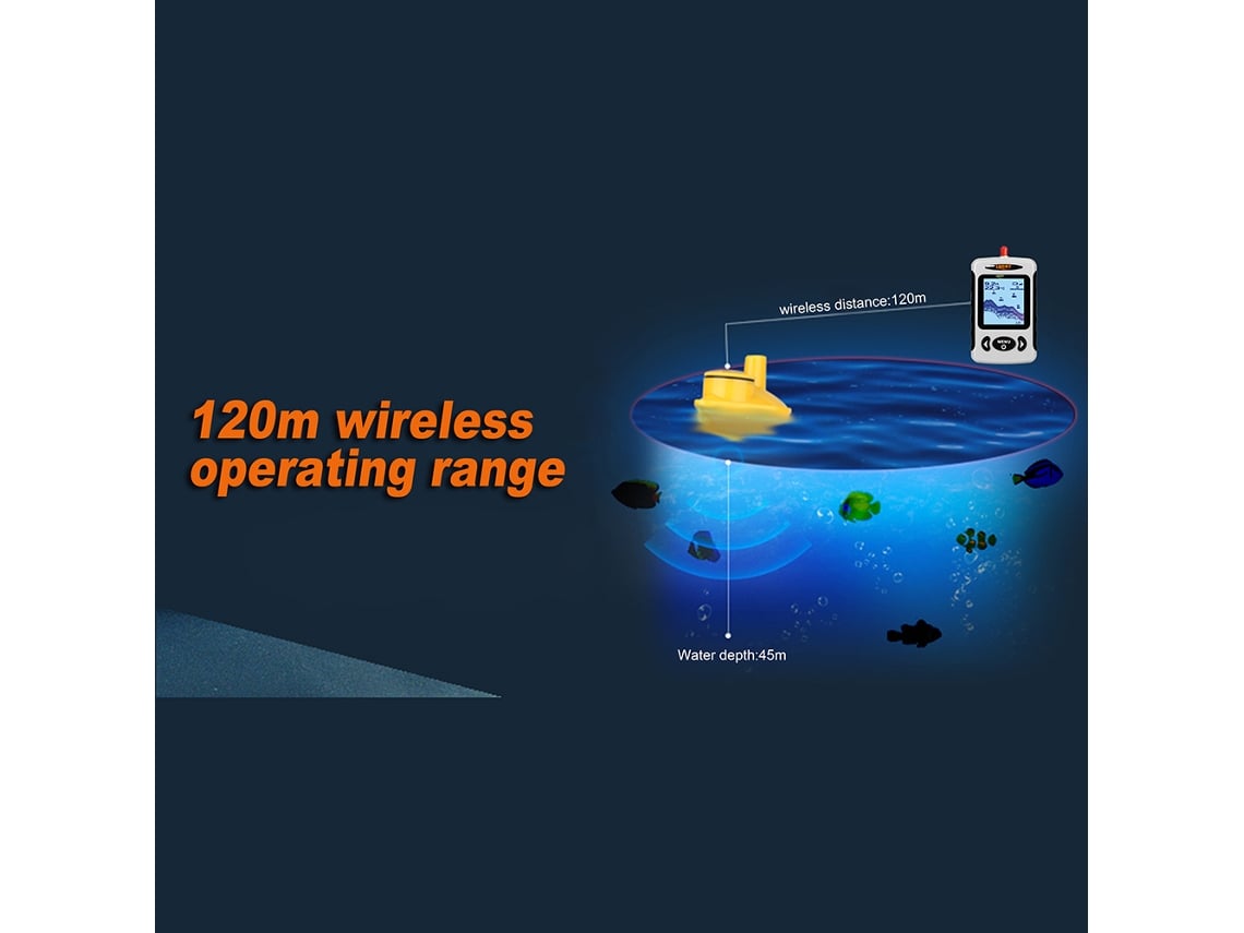 Sensor Sonar Pesca Inalámbrico Profundidade 45m
