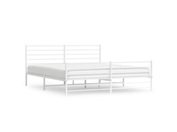 Estrutura de Cama com Cabeceira e Pés Metal Branco MAISON EXCLUSIVE 193x203 cm