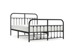 Bed Frame, Bed Frames Vidaxl Preto Aço (150 X 200 Cm)