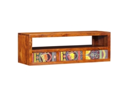 Wall-mounted Tv Cabinet, Wall-mounted Tv Cabinets Vidaxl Multicolor Madeira De Acácia