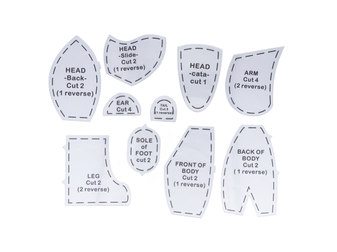 Primerox conjunto de 10 Moldes de Urso em Acrílico Reutilizáveis para Costura Diy Patchwork 12 Polegadas