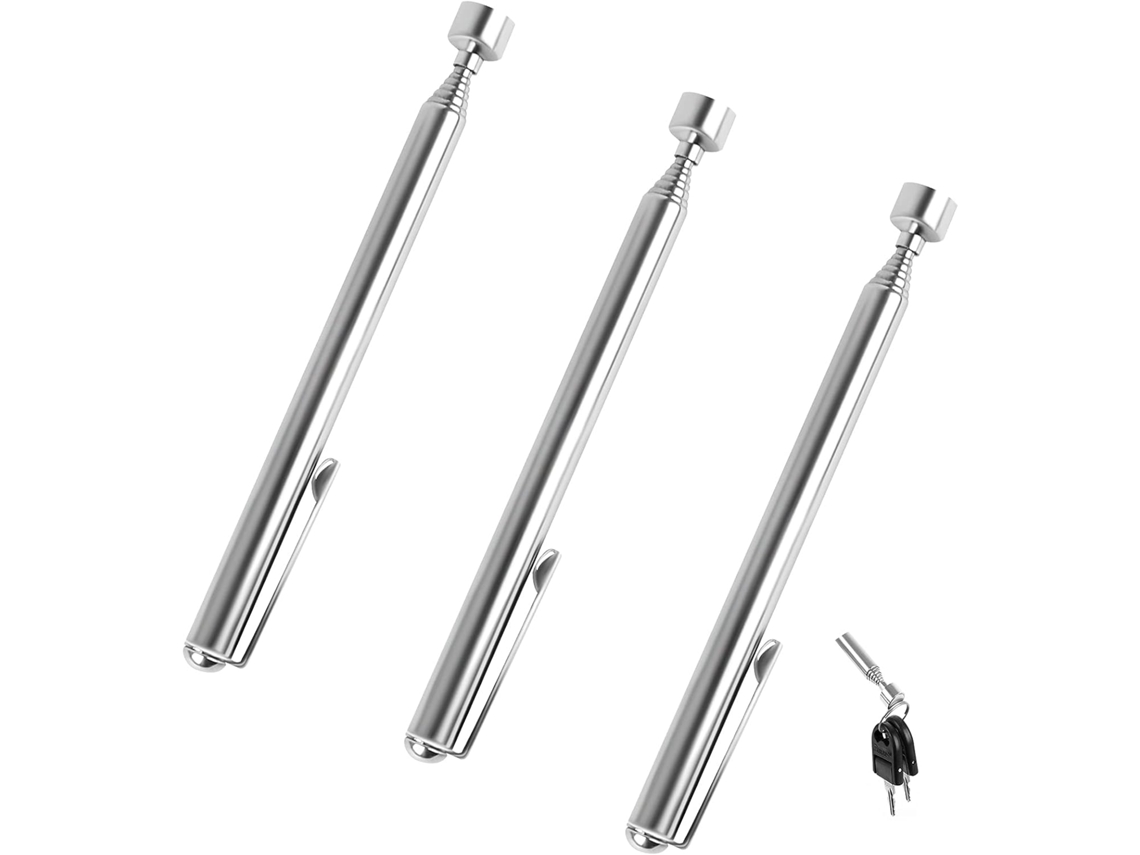 Conjunto De 3 Ferramentas Telescópicas Magnéticas Flexíveis Para Coleta Amostras, Zqkla