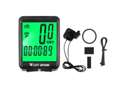 Ciclocomputador Sem Fio, Lcd, Impermeável, Velocímetro, Recarregável Usb, Ipx7
