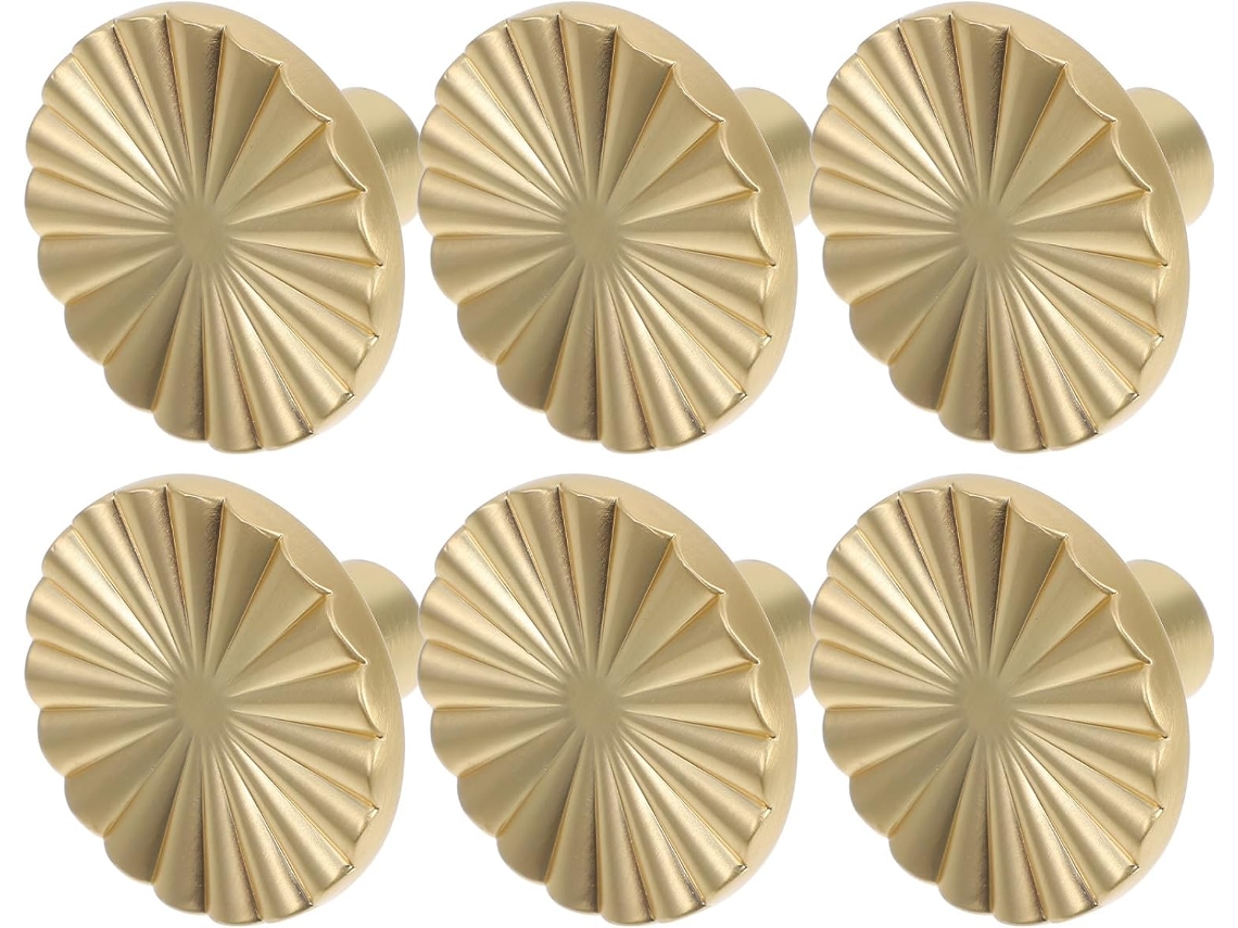 Conjunto De 6 Puxadores Decorativos Dourados Para Gavetas.
