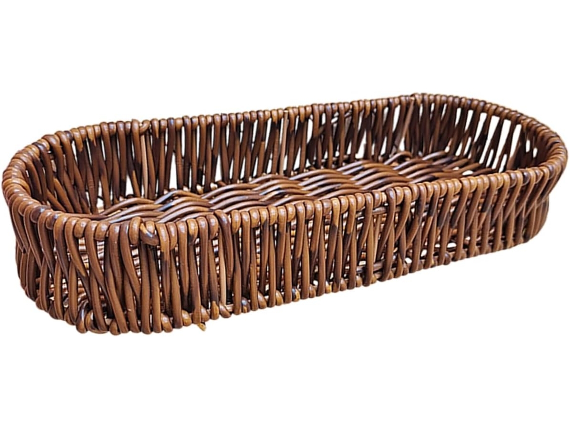 Cesto De Pão Em Rattan, Bandeja Retangular De Rattan Para Uso Em Mesa.
