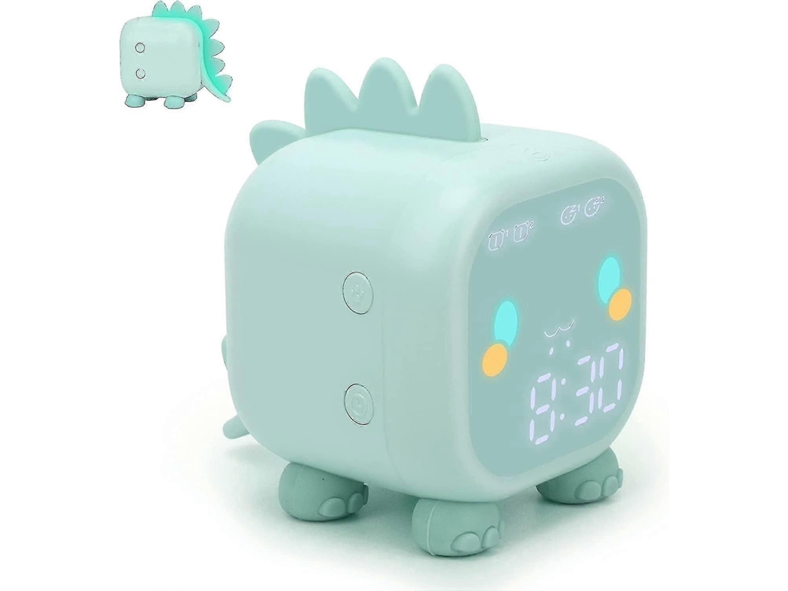 Relógio Infantil com luz de despertar e luz noturna, com dinossauro, GOKOCO