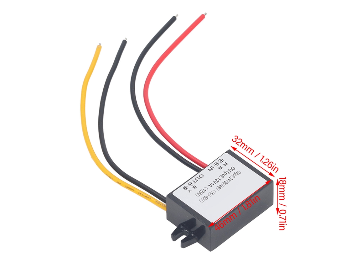 Laxiscreed Conversor Dc-dc Ajustável De 15 A 60v Para 12v, 1a, Perfeito Para Projetos Eletrónicos