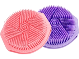 Conjunto De 2 Escovas Silicone Dupla Face Vicasky Para Banho, Escova Esfoliante Corporal Para Costas E Pele Sensível