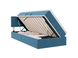 Conjunto 1 Cama Moderna Vidaxl Azul Veludo (100 X 200 Cm)