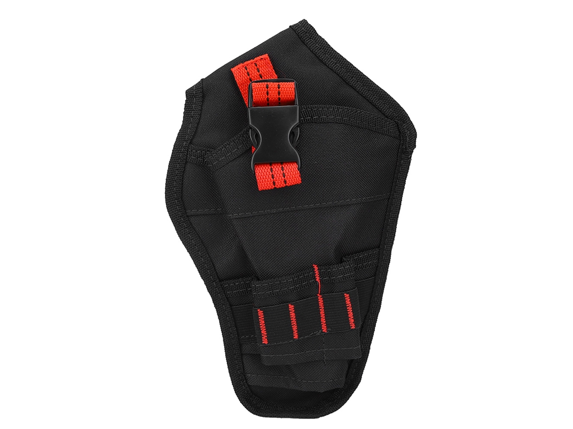 Bolsa Portátil De Cintura Para Furadeira De Tela Oxford Mini Com Suporte E Armazenamento Preto E Vermelho