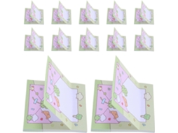 Lote com 30 mini blocos de notas com adesivos de trevo para o Dia de São Patrício, 3x3 cm, papel colorido adesivo.