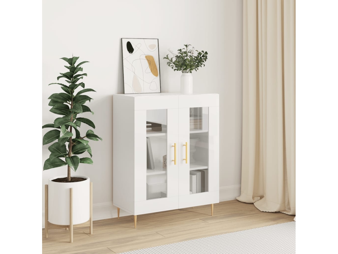 Aparador 69,5x34x90 cm Madera Procesada Blanco Brillo