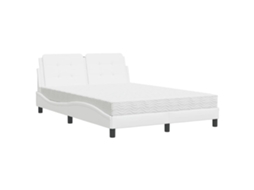 Estrutura de Cama Zadar 140x200cm Couro Artificial Branco MAISON EXCLUSIVE