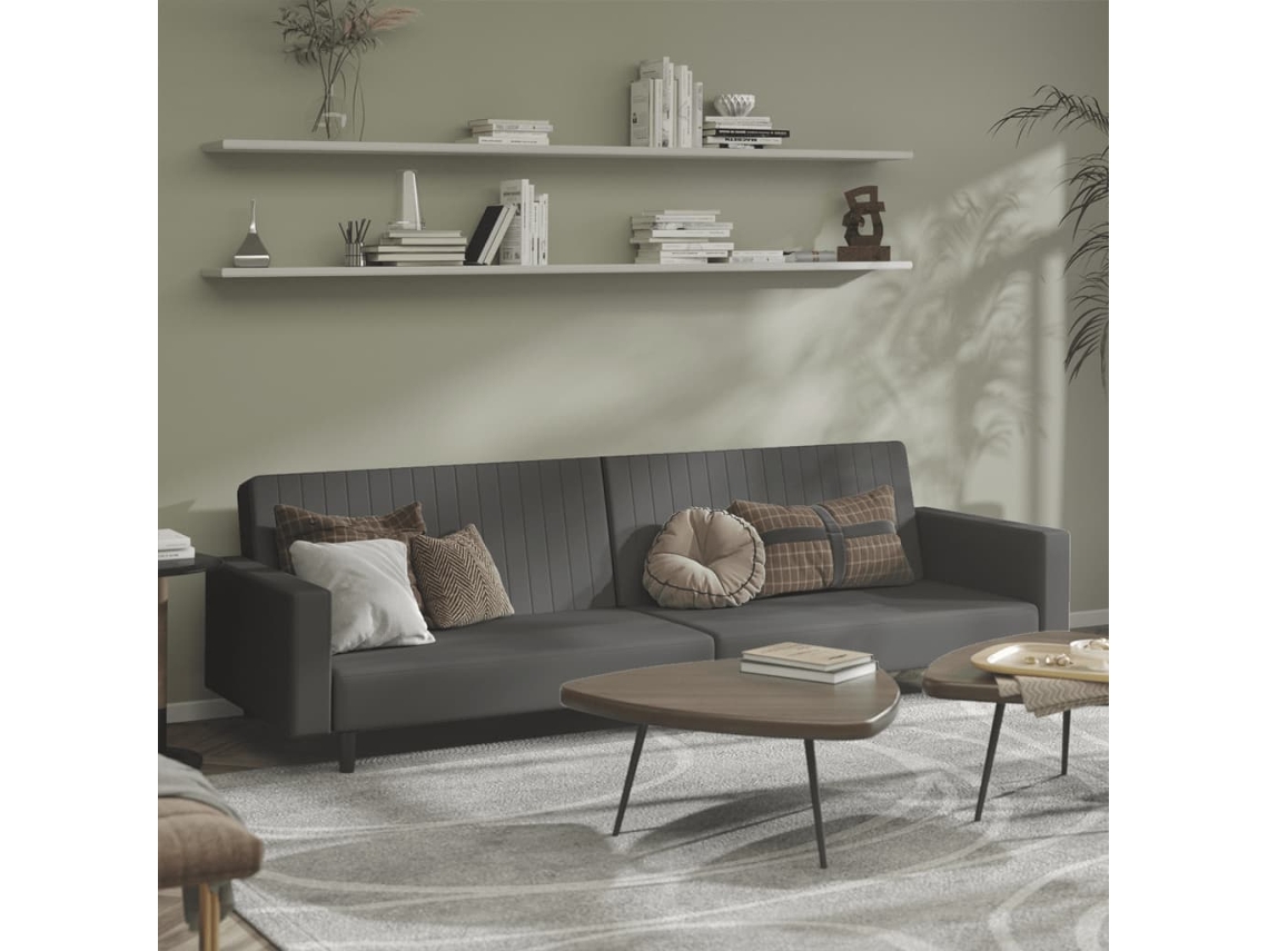 Vidaxl Sofá-cama De 2 Lugares Veludo Cinzento-escuro