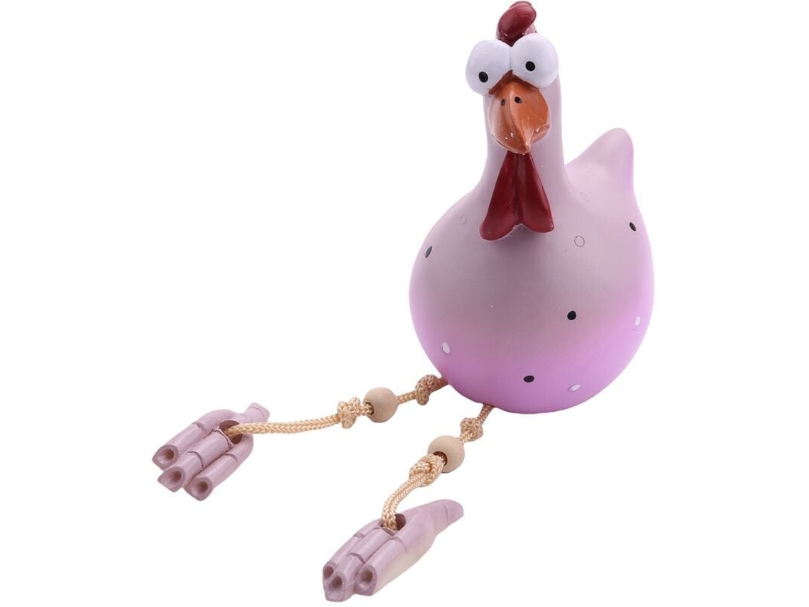 Galinha de Jardim Decorativa para Quintal, Estátua de Galinha e Enfeite para Jardim, Ideal para Ambientes Internos e Externos, Rosa BRILVIBERA