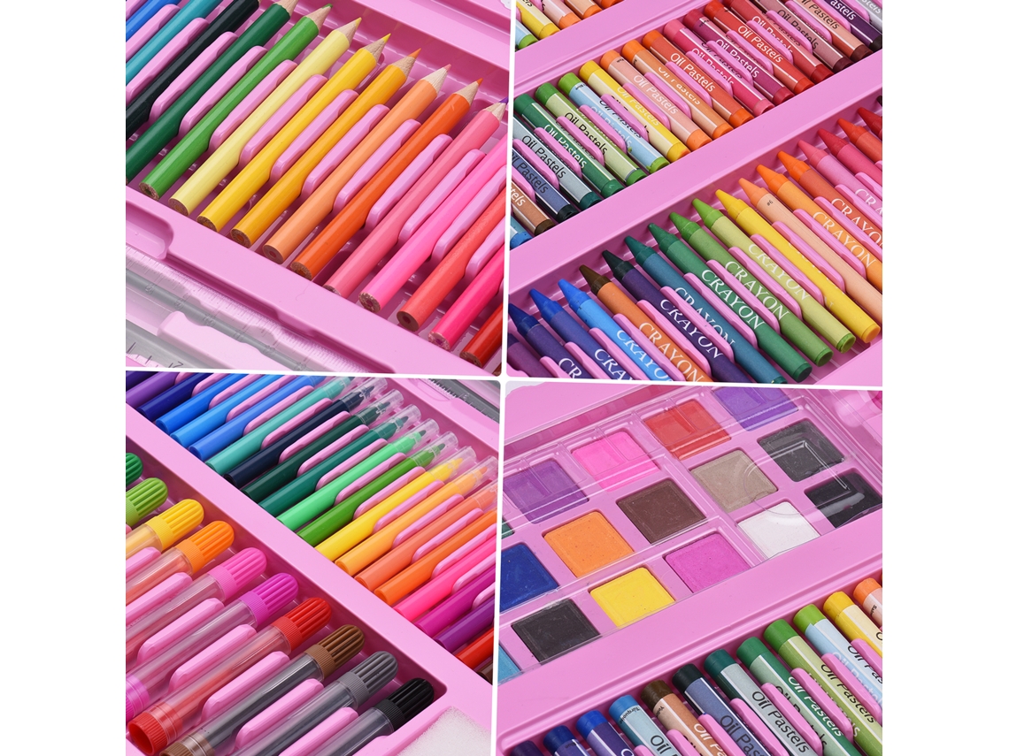 Kit De Arte Deluxe De 176 Piezas Com Caballete Trifold Para Pintura E Desenho