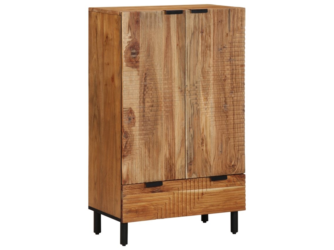 Gabinete De Mídia Rústico Em Madeira De Acácia Sólida Vidaxl Brown Solid Acacia Wood
