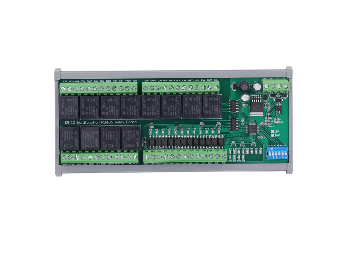 Módulo Relé RS485 de 12 Canais, Placa PCB RTU, Controle Industrial, 12v S/MARCA