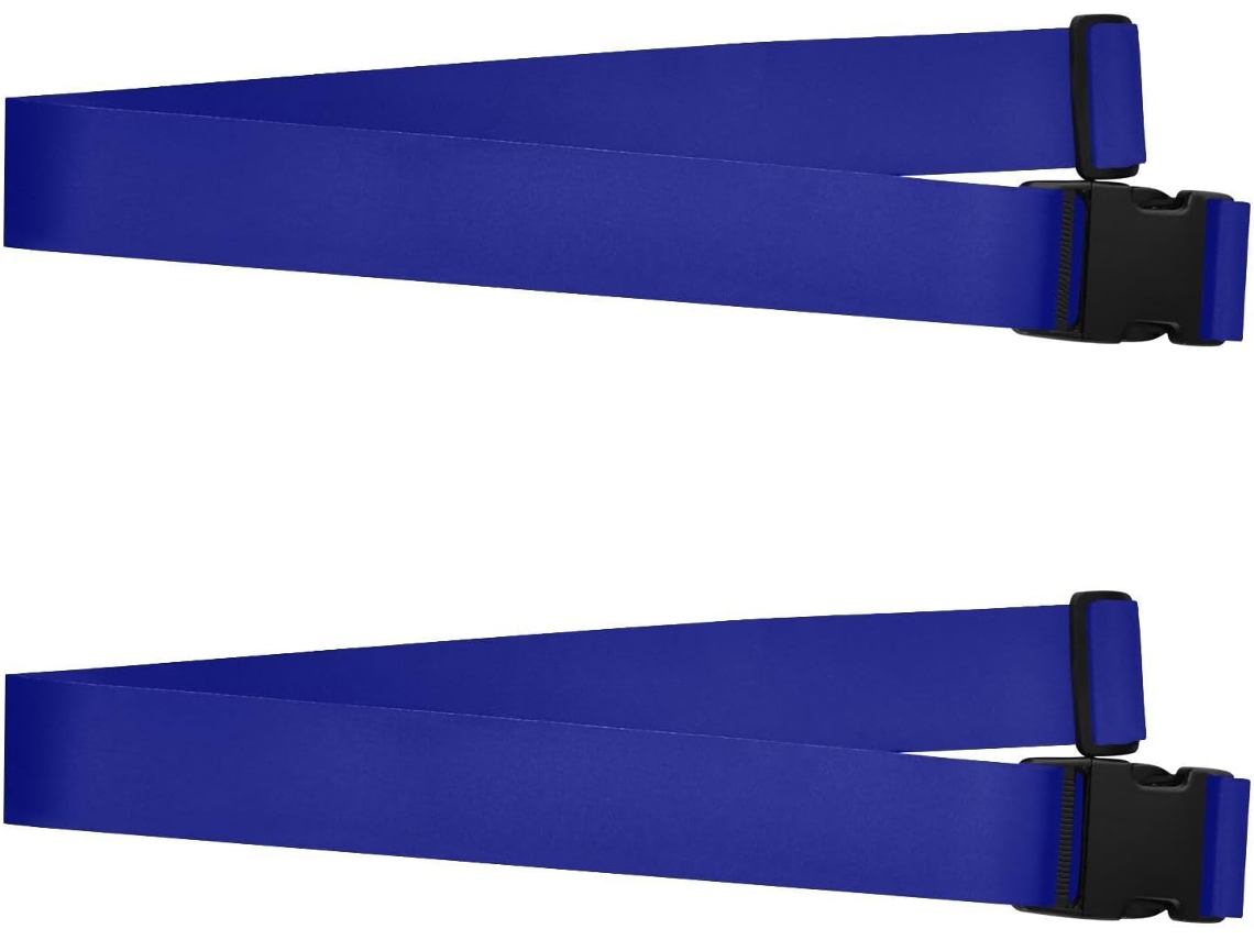 Conjunto De 2 Cintas Para Bagagem Cor Sólida Azul Marinho Sólido Portátil Ajustável Identificador Viagens E Mão