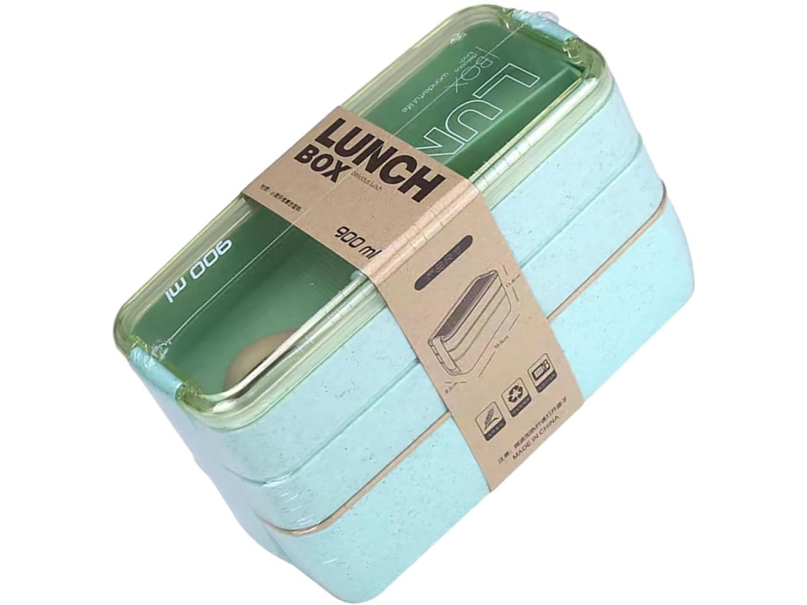 Lancheira Bento Gadpiparty Com Tampa Hermética, Leve E Portátil, Com Compartimentos Para Adultos, Capacidade De 900ml