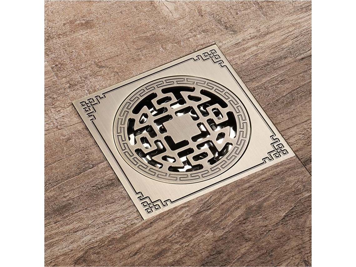 Ralo De Chuveiro Quadrado 10x10 Cm Em Estilo Antigo Para Azulejos