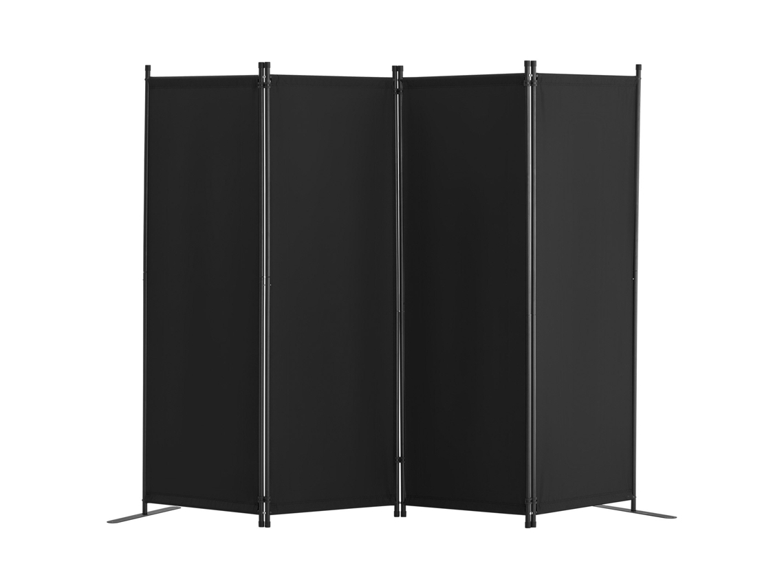 Divisória Dobrável De Tela Vevor 4 Painéis 228x45x172,5 Cm, Preta (Outlet Caixa Aberta)