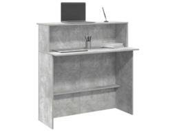 Vidaxl Balcão De Recepção 100x50x103,5 Cm Deriv. Madeira Cinza Cimento