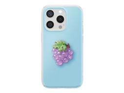 Capa Para Iphone 15 Pro Com Motivo Uva Em Relevo 3d E Borda Elevada