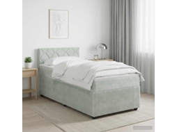 Vidaxl Cama Box Spring Com Colchão Cinzento-claro 90 X 190 Cm Veludo
